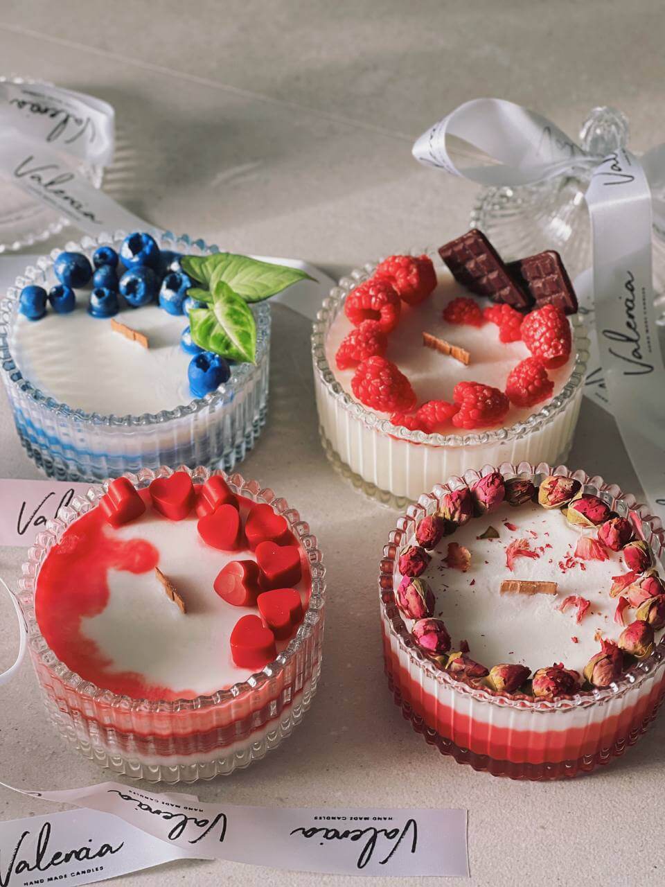 Glass Vintage Jar Candles With Decor and Message Inside - Valencia