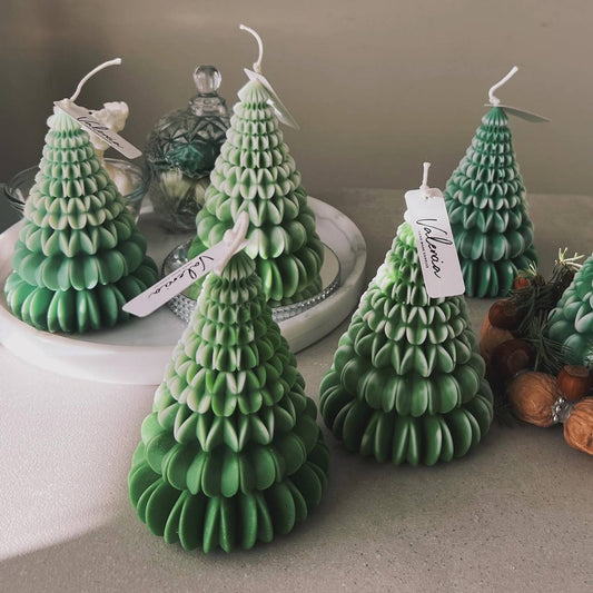 Round Christmas Tree Candle